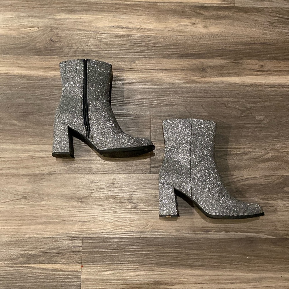Silver Glitter Booties